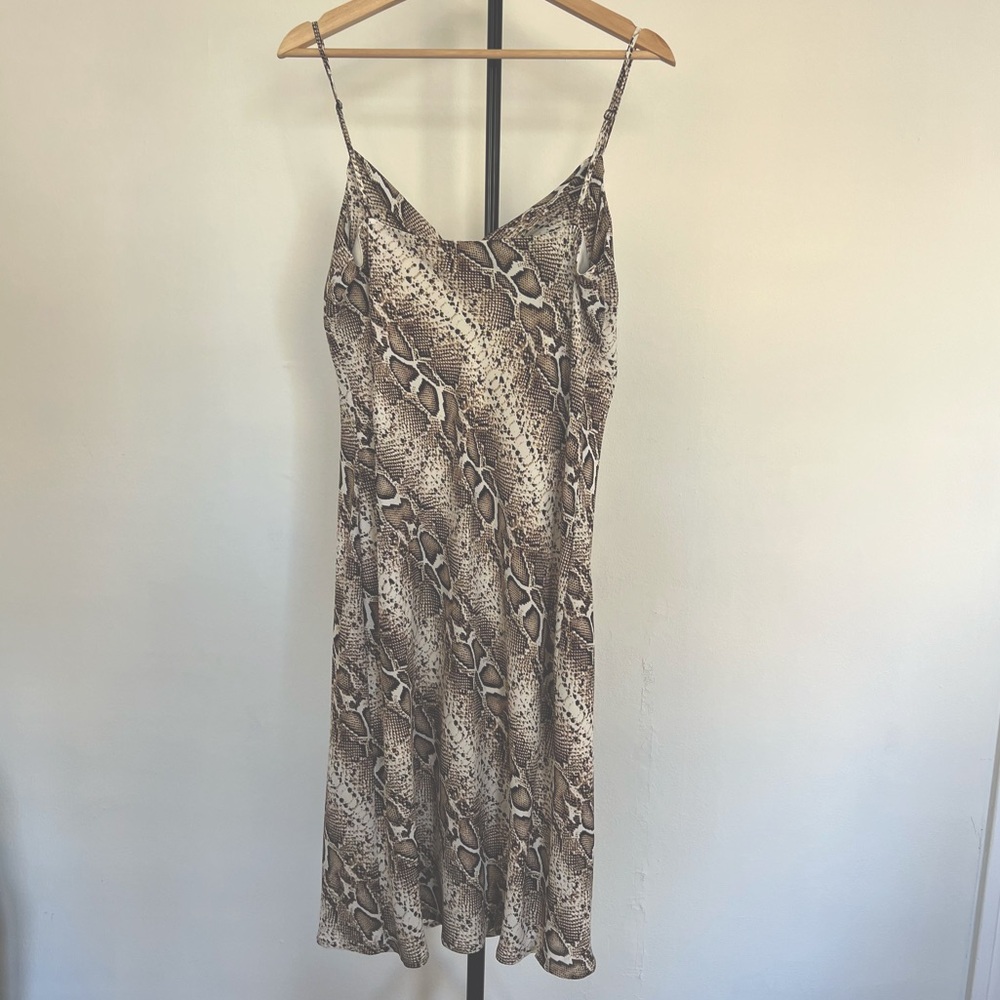 Gilli snake skin cowl neck mini dress